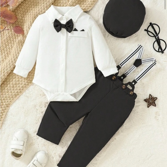 Other - White and Black Baby Gentlemen’s Outfit Set